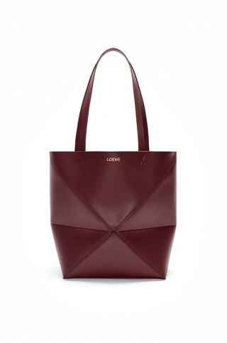 Medium Puzzle Fold Tote in Shiny Calfskin