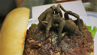 A North Carolina restaurant is promoting a tarantula-topped burger.