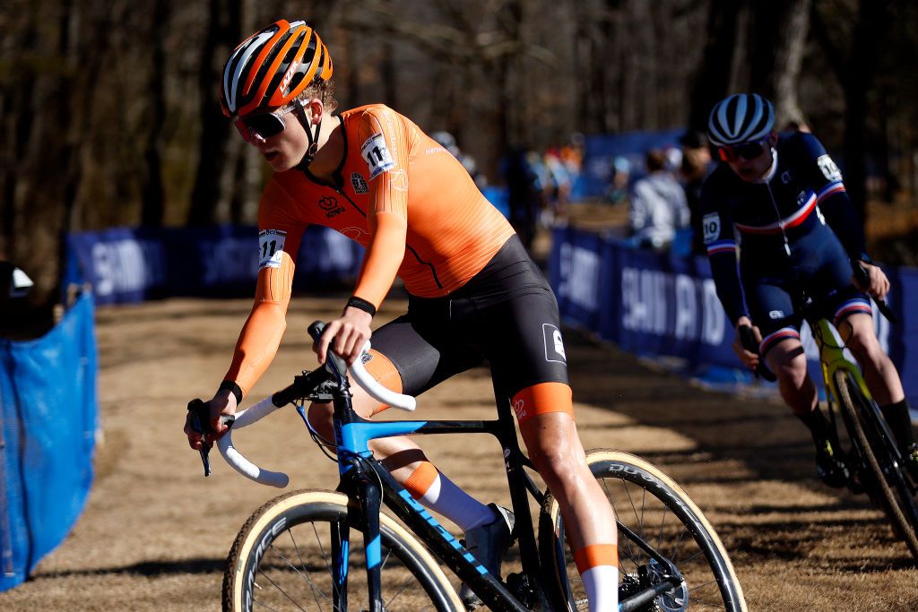 FAYETTEVILLE ARKANSAS JANUARY 30 David Haverdings of Netherlands competes during the 73rd UCI CycloCross World Championships Fayetteville 2022 Mens Junior Fayetteville2022 on January 30 2022 in Fayetteville Georgia Photo by Chris GraythenGetty Images