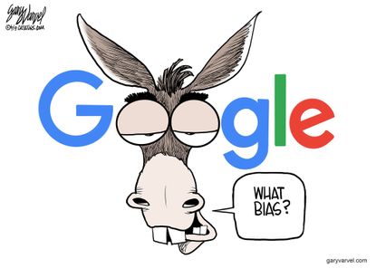 Political Cartoon U.S. Google Democrat Bias Silicon Valley Tech Regulation