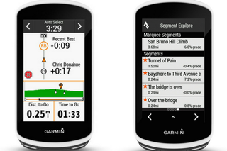 Strava live segments on a Garmin Edge 1030 GPS unit