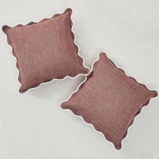 Scalloped Throw Pillow Covers Set of 2