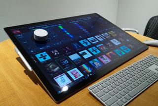 Two turntables and a Surface Studio is amazing with djay Pro for Windows 10.