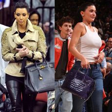 collage of best celebrity courtside looks at a New York Knicks game