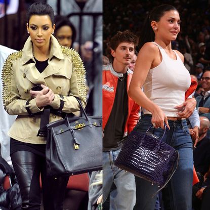 collage of best celebrity courtside looks at a New York Knicks game