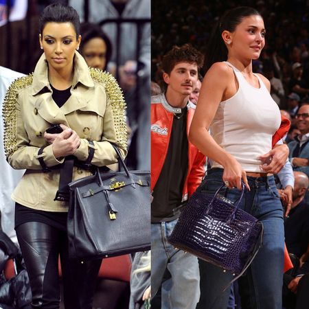 collage of best celebrity courtside looks at a New York Knicks game