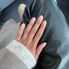 Iram Shelton wearing OPI Bubble Bath nail polish