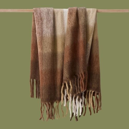 West Elm, Faux Mohair Framed Ombre Throw