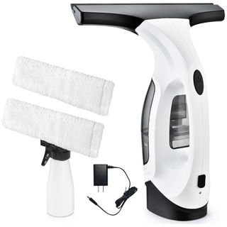 A white and black window vacuum