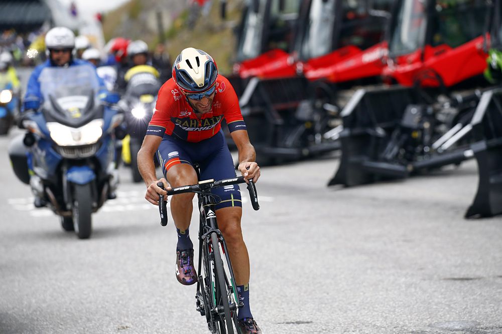 Vincenzo Nibali (Bahrain-Merida) on his way to winning stage 20 on Val Thorens at the Tour de France