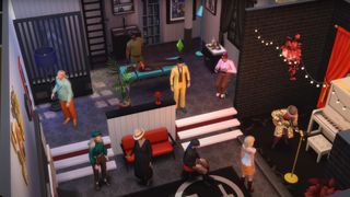 A Sim stands in his popular tattoo parlour in The Sims 4 Businesses and Hobbies