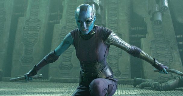 Doctor Who star Karen Gillan goes bald and blue for Hollywood ...