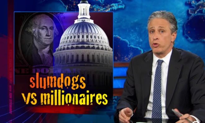 Jon Stewart slams jobless benefit misers