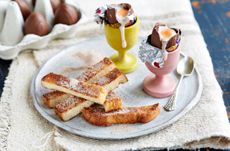 Creme egg and french toast soldiers
