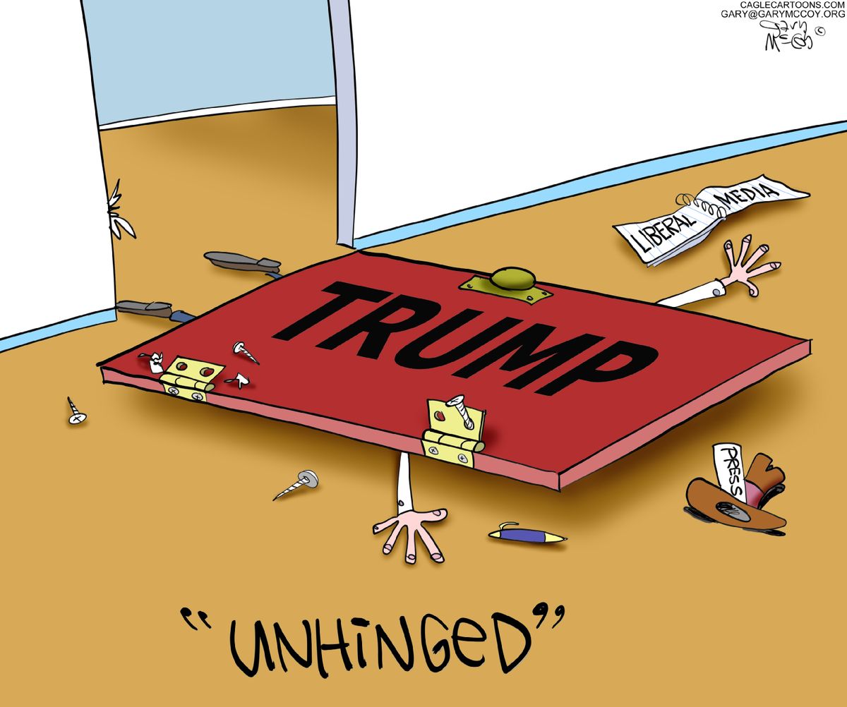 Political Cartoon U.S. Donald Trump unhinged media GOP | The Week