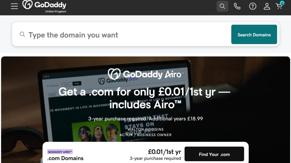 GoDaddy POS website screenshot (February 2026).