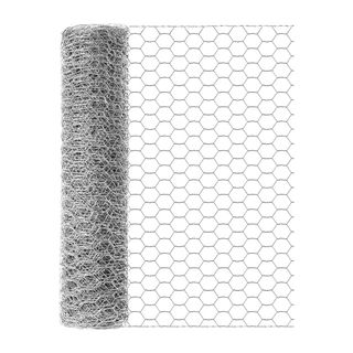 roll of chicken wire on white background