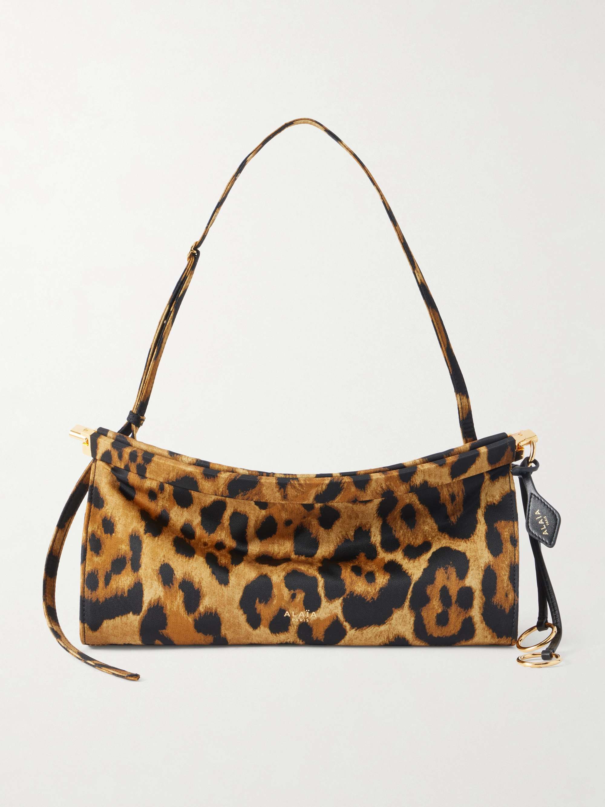 Le Click Medium Leopard-Print Satin-Twill Shoulder Bag