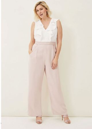 Phase Eight Linda Frill Jumpsuit - a nice choice for wearing white to a wedding