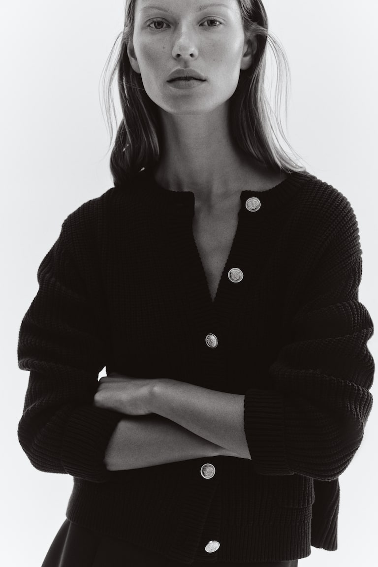 Rib-Knit Cardigan