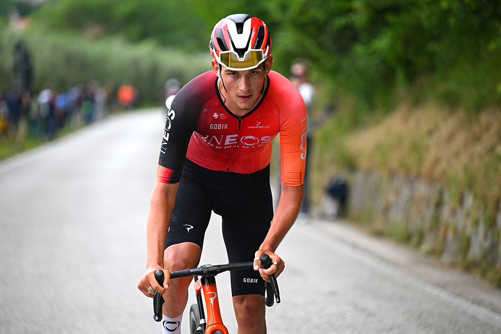 ASIAGO ITALY MAY 25 Joshua Tarling of Great Britain and Team INEOS Grenadiers competes during the 108th Giro dItalia 2025 Stage 15 a 219km stage from Fiume Veneto to Asiago UCIWT on May 25 2025 in Asiago Italy Photo by Tim de WaeleGetty Images