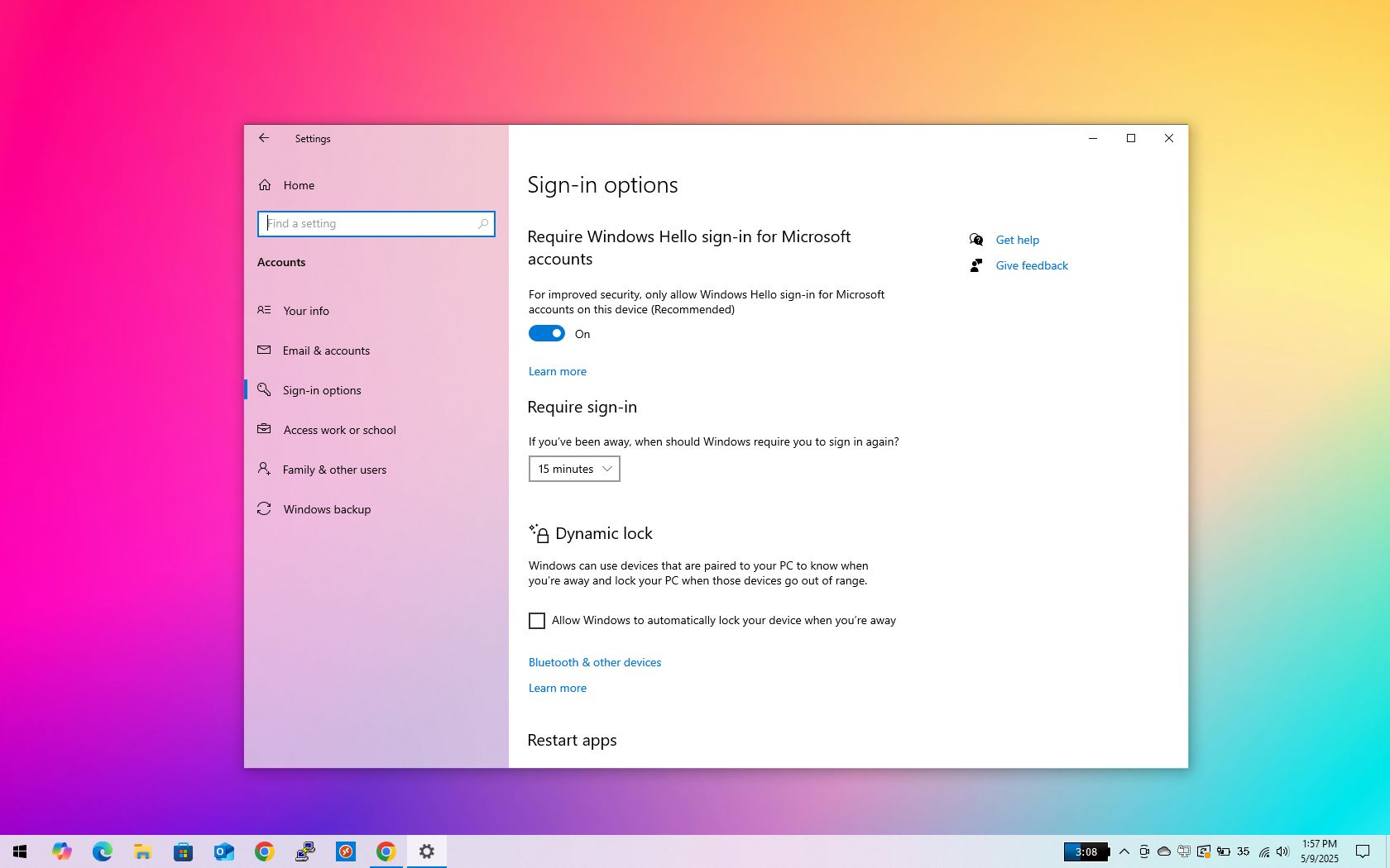Disable password after sleep on Windows 10