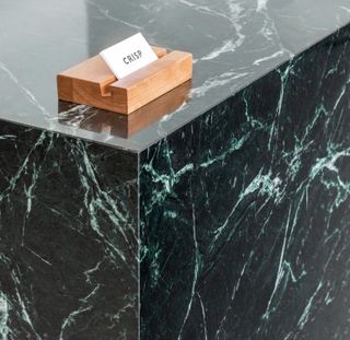Detail view of the marble counter top