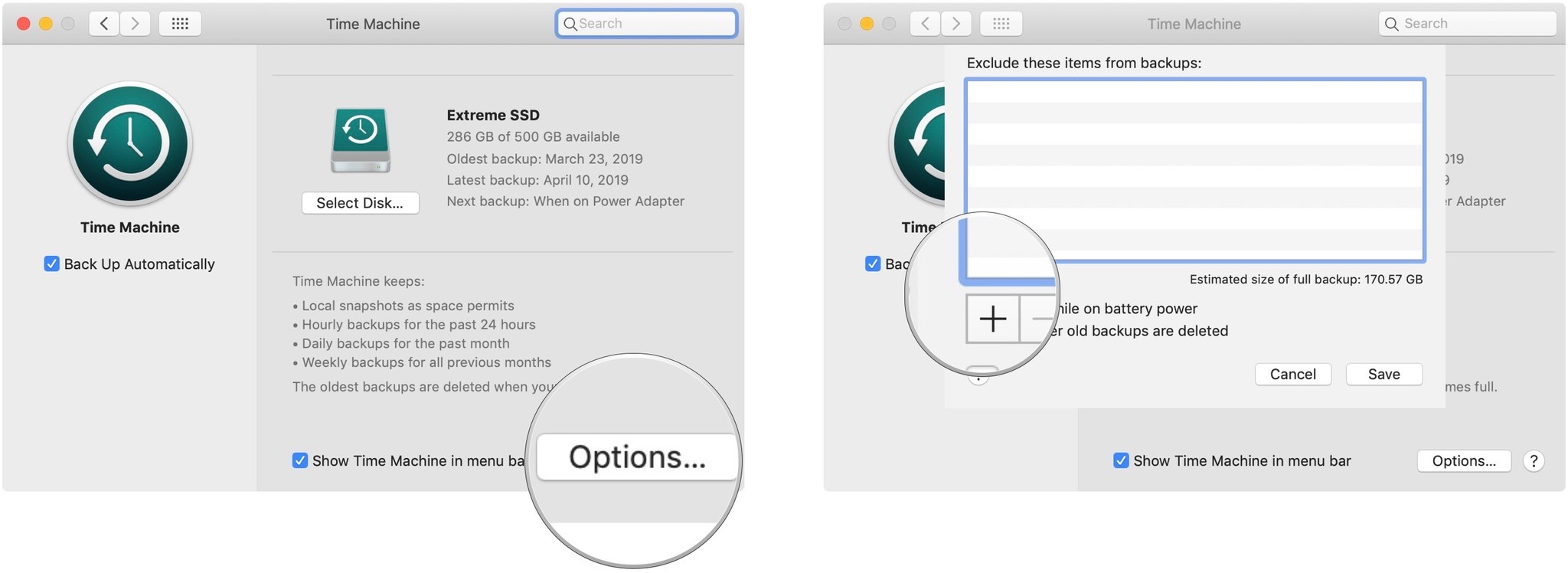 time machine options