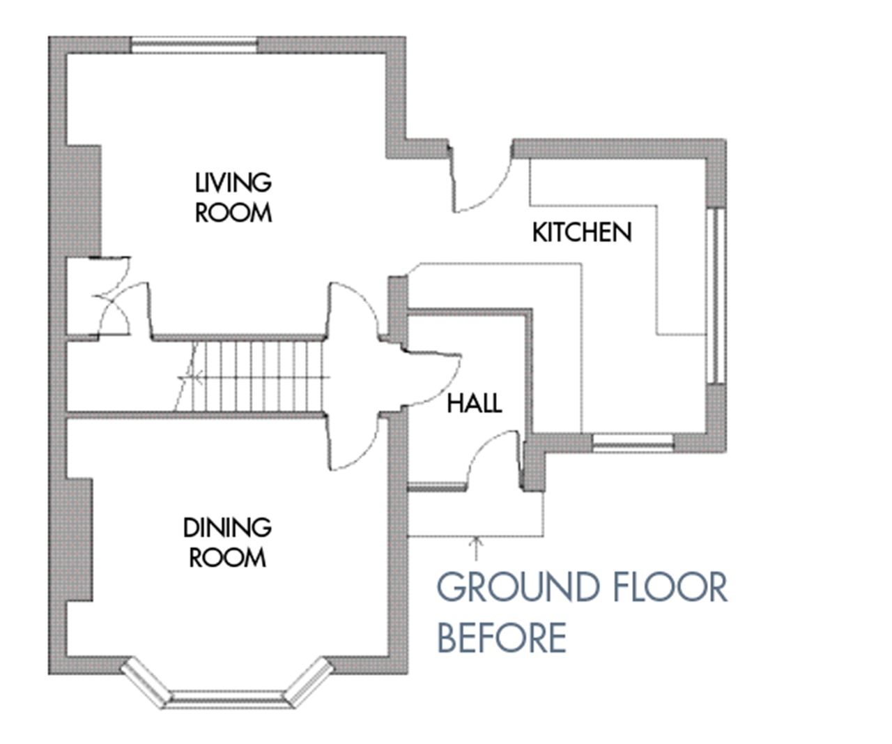 ground floor plans before a renovation