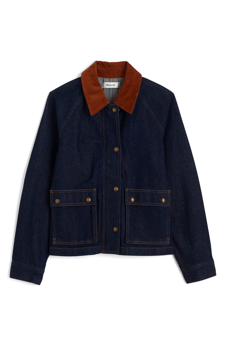 Corduroy Collar Denim Barn Jacket