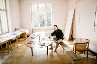 Portrait of French artist Cyprien Gaillard in his Berlin Studio