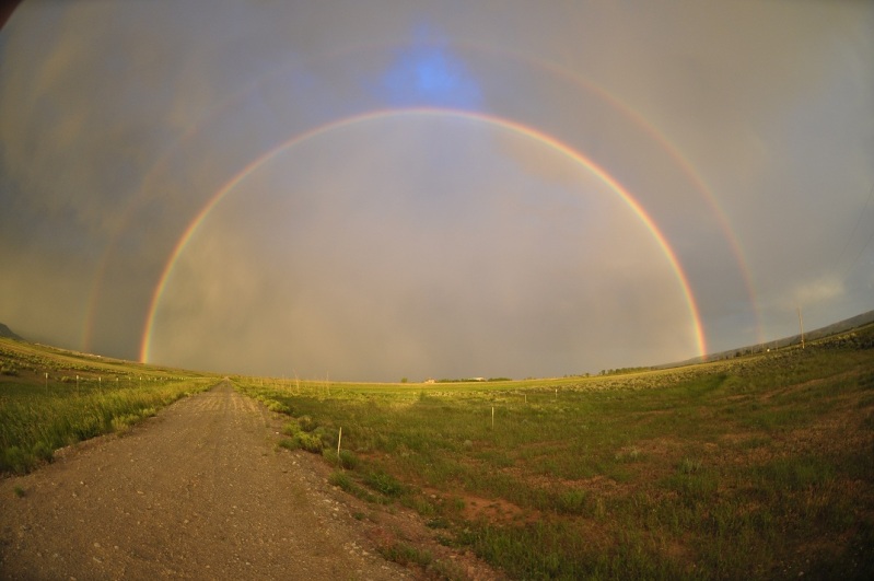 Another double rainbow in Wyoming, photographed on July 18, 2012.