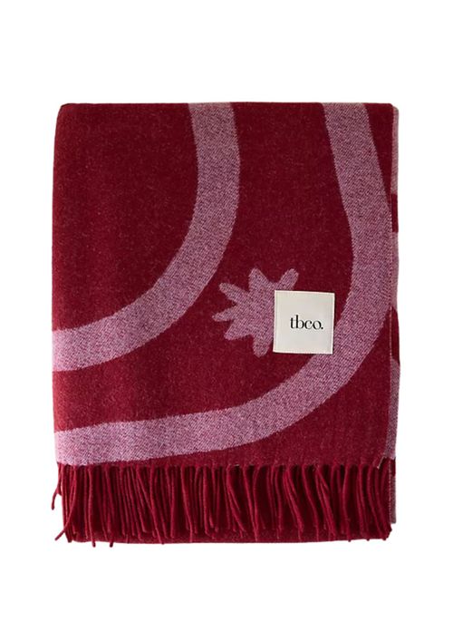 Tbco Lambswool Harlequin Jacquard Throw Blanket