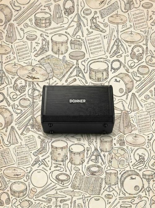 Electronic drum set 80-watt amp