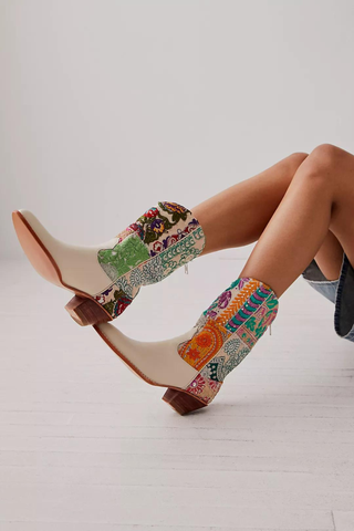 colorful patchwork cowboy boots