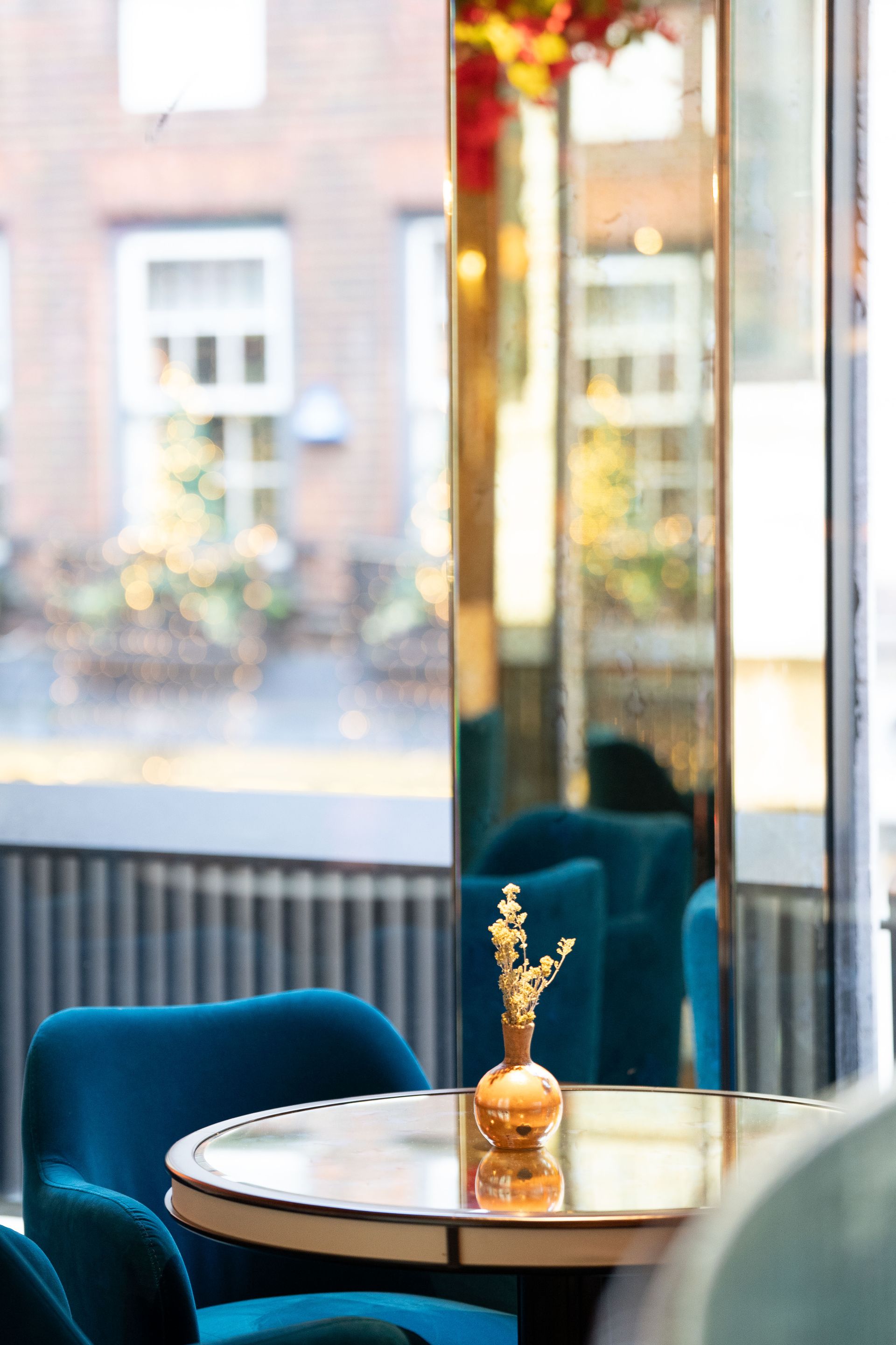 bar table inside gaia london restaurant