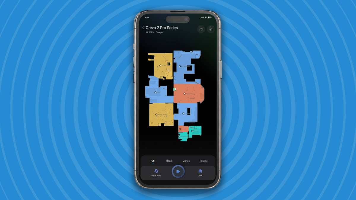 House map for Roborock Qrevo 2 Pro in app