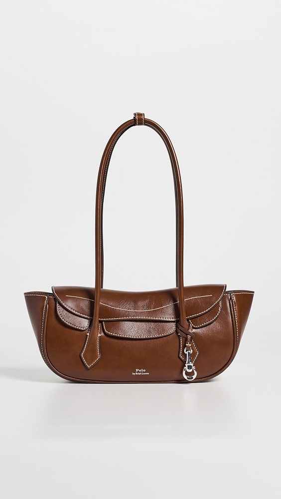 Shiny Tumbled Blaze Shoulder Bag - Chestnut