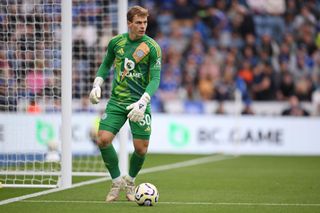 Leicester squad for 2024/25 LEICESTER, ENGLAND - AUGUST 31: Mads Hermansen of Leicester in action during the Premier League match between Leicester City FC and Aston Villa FC at The King Power Stadium on August 31, 2024 in Leicester, England. (Photo by Michael Regan/Getty Images)