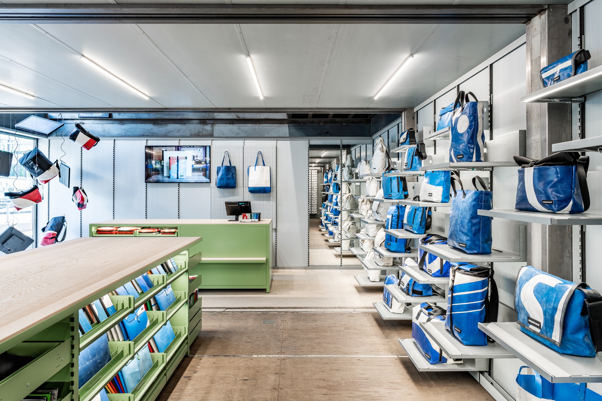 The ground floor of the Freitag store