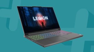 Lenovo Legion Slim 5 gaming laptop on a blue background