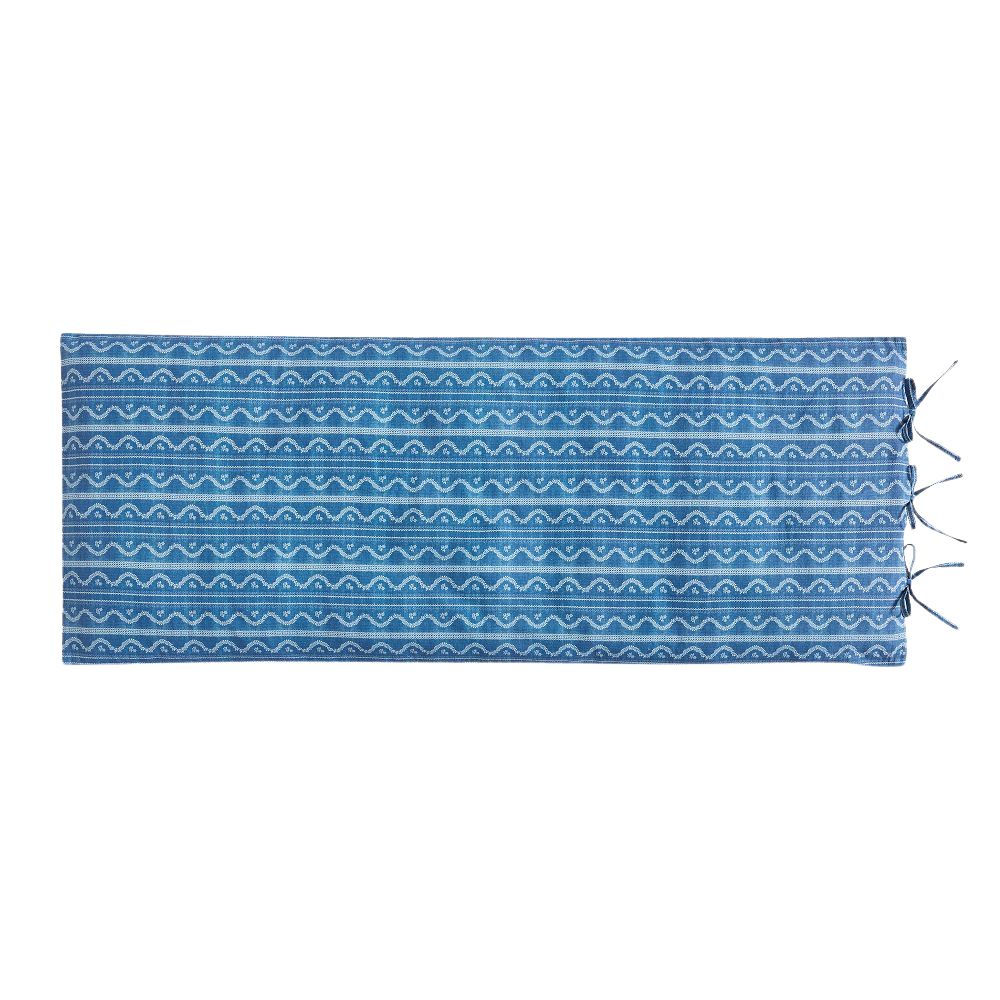 Blue Floral Scallop Sofa Topper