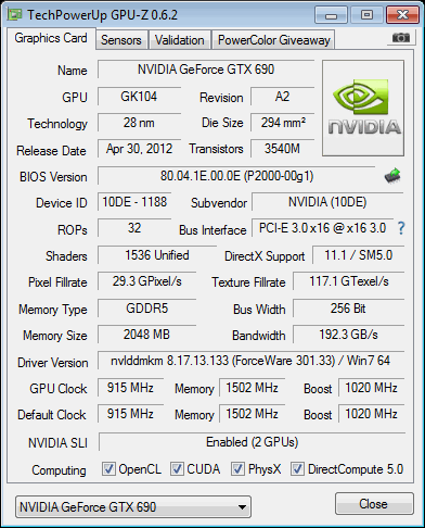 GTX 690 at PCIe 3.0 on X79