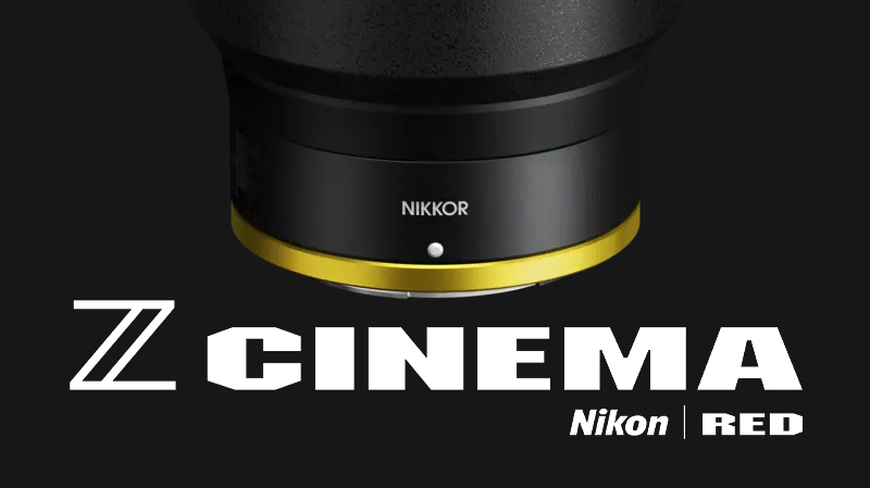 Nikon Z Cinema logo next to an image of a Nikon Z lens