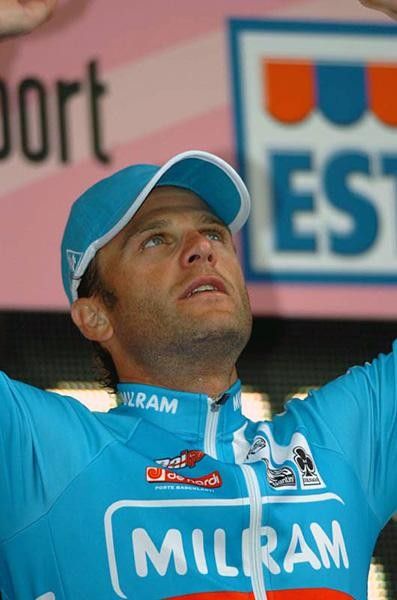Alessandro Petacchi (Milram) thanks his lucky stars he did not crash.