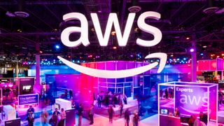  Attendees walk through an expo hall at AWS re:Invent 2023, a conference hosted by Amazon Web Services, at The Venetian Las Vegas on November 28, 2023 in Las Vegas, Nevada