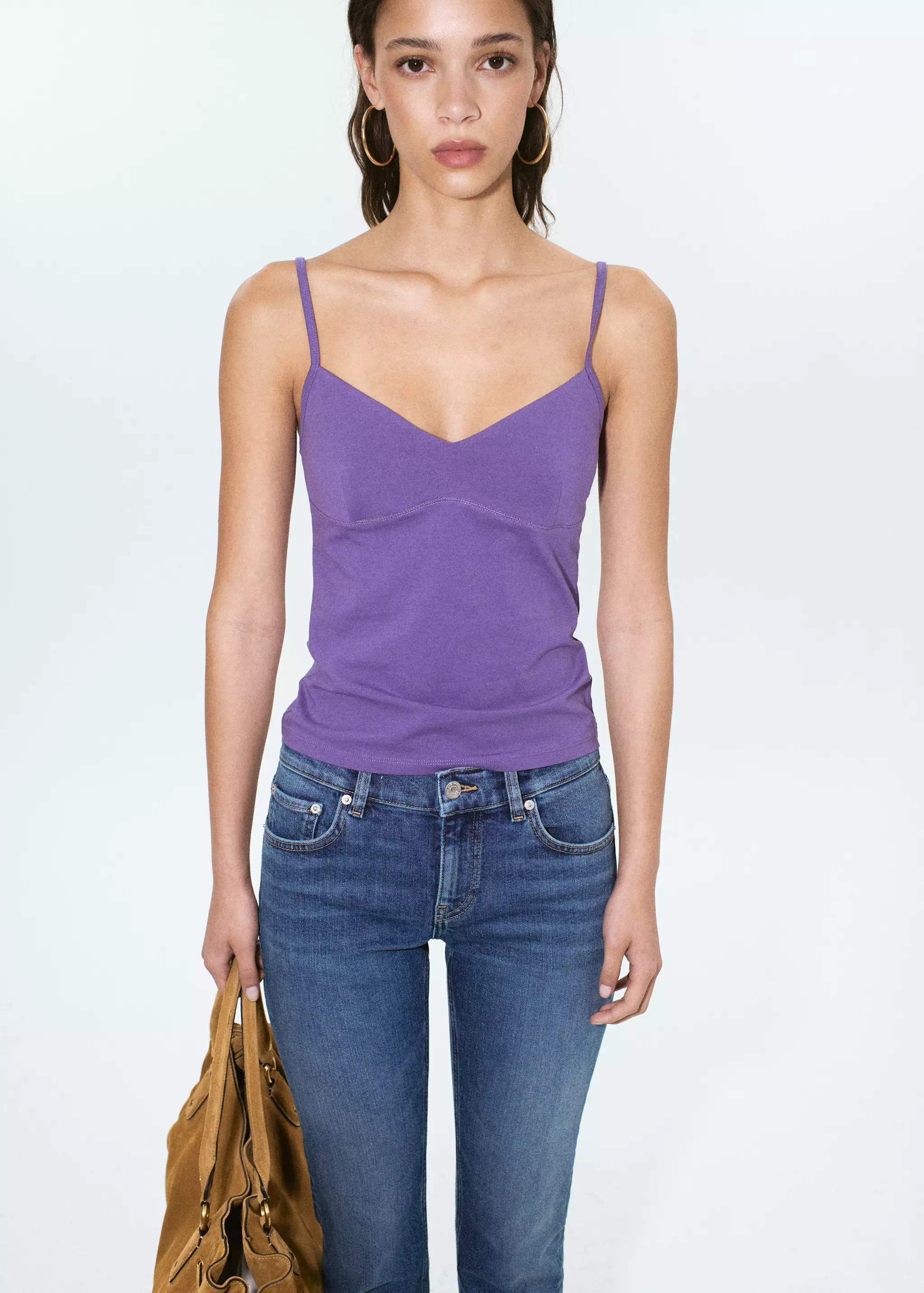 Cotton V-Neck Tank Top - Women | Mango Usa