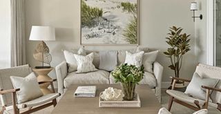 quiet luxury living room with neutral colour scheme to show why the quiet luxury trend adds value to a home