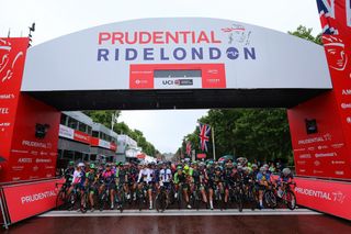 The peloton ready for the 2017 RideLondon Classique