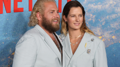 Jonah Hill and Sarah Brady attend the world premierof Netflix's "Don't Look Up" at Jazz at Lincoln Center on December 05, 2021 in New York City.